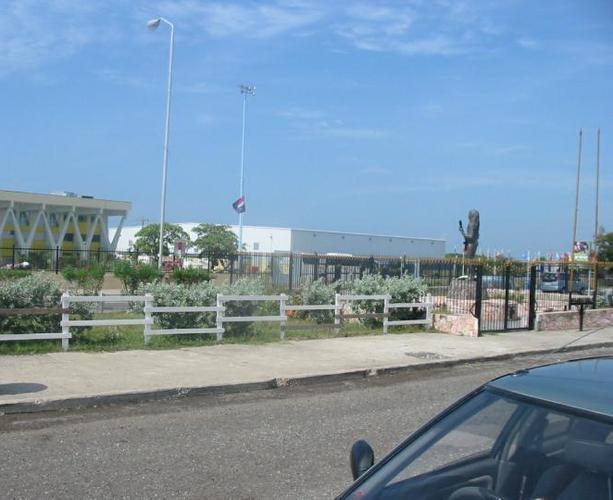 Bob Marley Uprising Statue outside The National Stadium: Kingston